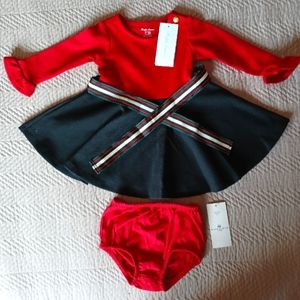 NWT | Ralph Lauren | 2pc holiday red dress with matching diaper cover-up | 6 mth
